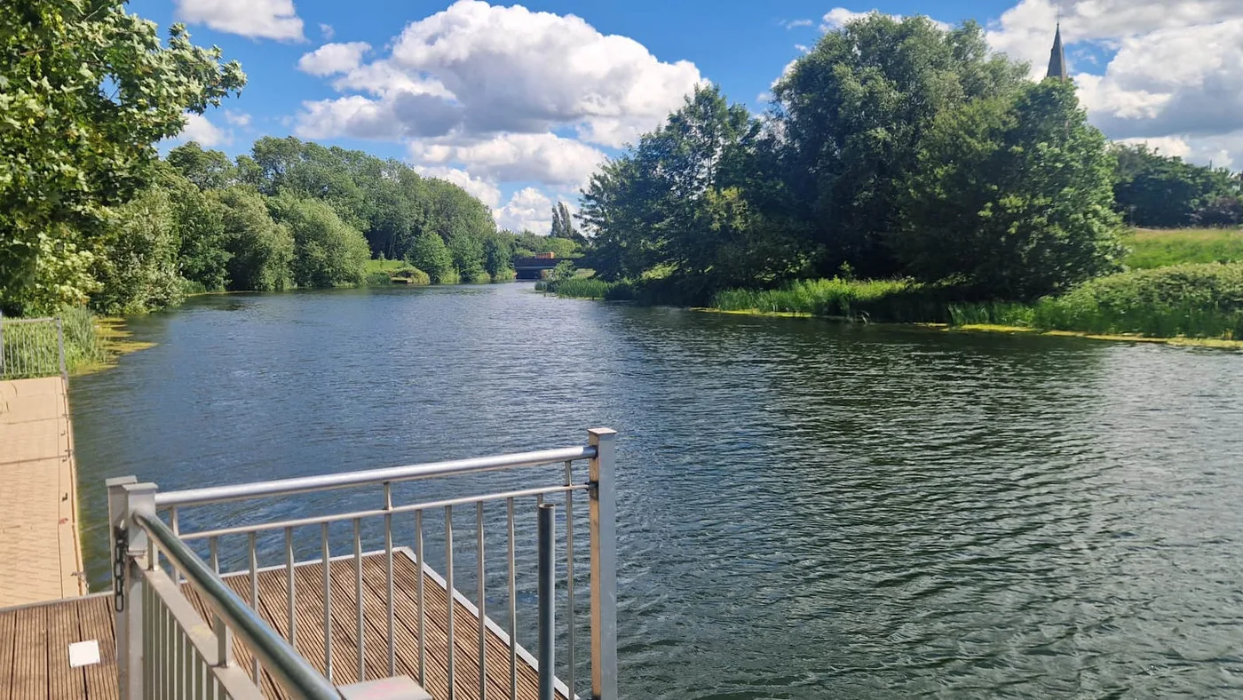 River Welland walkway in Spalding, Lincolnshire
